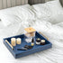 16"x12" Decorative Coffee Table Ottoman Trays Modern Wood Elegant Rectangle Glossy Shagreen Serving Trays