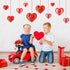 15 Pieces Valentine's Day 3D Heart Hanging Decorations - Red Hearts Hanging Ornaments with Ribbons for Party Supplies