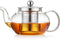 Glass Teapot Stovetop Safe - 20 oz/600 ml Borosilicate Glass Kettle with Loose Leaf Tea Strainer for Flower Blooming Tea