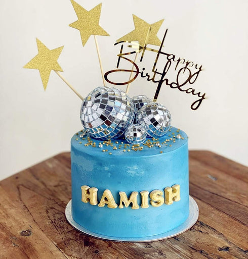 JeVenis Disco Ball Cake Decoration, 70's Disco Party Supplies for Birthday Party