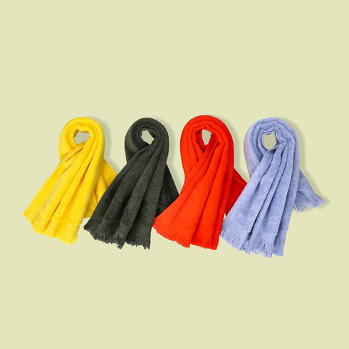 The Holy South 11" 18" Set (6, Fringed Reversible Fingertip Hand Towel (Size W x L) Terry Cotton Washcloth for Face