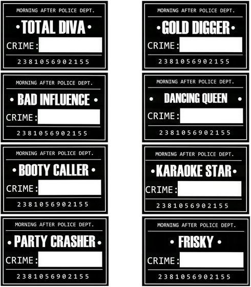 BLUE PANDA 25 Pack Bachelorette Mugshot Signs with Height Chart - Party Decorations