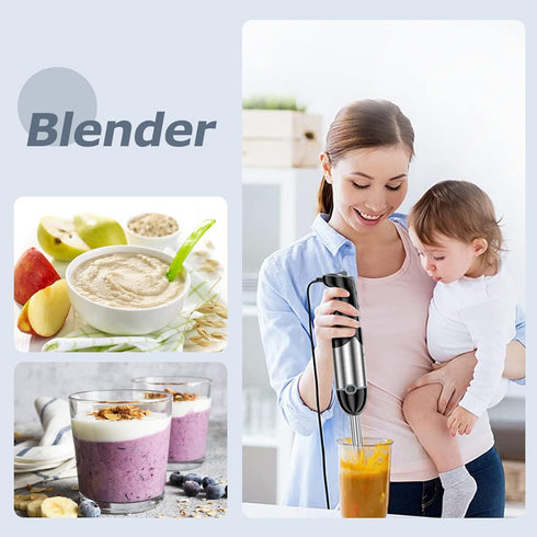 FRESKO 500W Immersion Handheld Blender with 700ml Beaker, 12-Speed & Turbo Mode for Soup, Smoothie