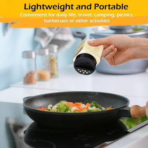 30 Pack Powders(Triangle,12.2 oz) Mimorou Plastic Spice Jars with Shaker Lids Clear Seasoning Containers Spice Bottles