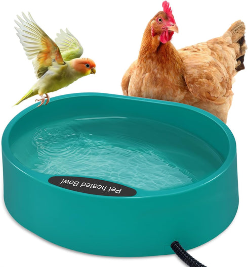 Heated Water Bowl for Chicken, Large Capacity 125OZ Poultry Water Heater for