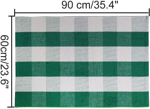 uxcell Buffalo Check Rug, Plaid Outdoor Layered Door Mat, Cotton Gingham Floor Mat for Porch/Bedroom/Kitchen 35"x24"