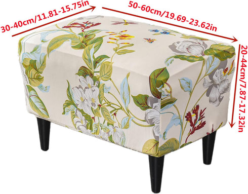 Cover,34 Stretch Ottoman Cover Ottoman Cover Slipcovers Rectangle Footstool Cover Printed Footstool Cover Ottoman