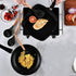 Kitchen Utensils Set, 5 Pcs Non-Stick Silicone Kitchen Cooking Utensils with Wooden Handle, Kitchen Spatula Cookware Utensils Set, Heat Resistant Silicone Kitchen Gadgets (Black)