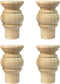 WEICHUAN Solid Wood Furniture Legs Bun Feet Replacement Sofa Couch Chair Ottoman