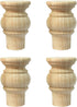 WEICHUAN Solid Wood Furniture Legs Bun Feet Replacement Sofa Couch Chair Ottoman