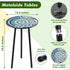 1 Pack Metal Outdoor Side Table Small Outside Round End Table for Patio Modern Accent Garden Corner Table for Small