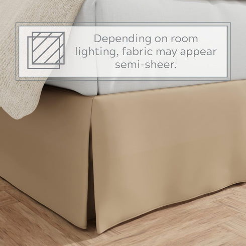 Bed Maker’s Bed Skirt, Never Lift Your Mattress, Mocha, 14 Inch Drop Length, Split Corners, Full