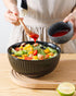Hasense Mixing Bowls Set of 3, Large Ribbed Black Bowls 1.5/1/0.5 Qt for Kitchen, Cooking, Baking & Serving