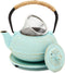 Juvale Cast Iron Tea Kettle with Infuser - Green, 18 oz/500 ml,