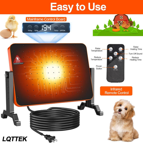 LQTTEK Heater,200 24 Chicken Brooder Watts Smart Chicken Coop Heater with Overheating Protection,Poultry Brooder