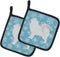 Caroline's Treasures BB3559PTHD Winter Snowflake Samoyed Pot Holders Set, Heat Resistant Kitchen Hot Pads, 7.5 x 7.5