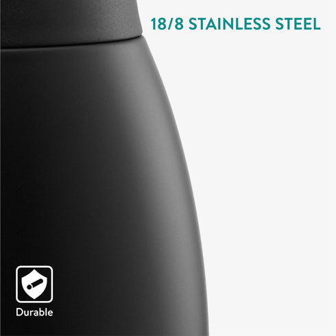 Navaris Insulated Coffee Server, Matte Black Stainless Steel Carafe for Hot & Cold Drinks (1.5 L / 50 oz)