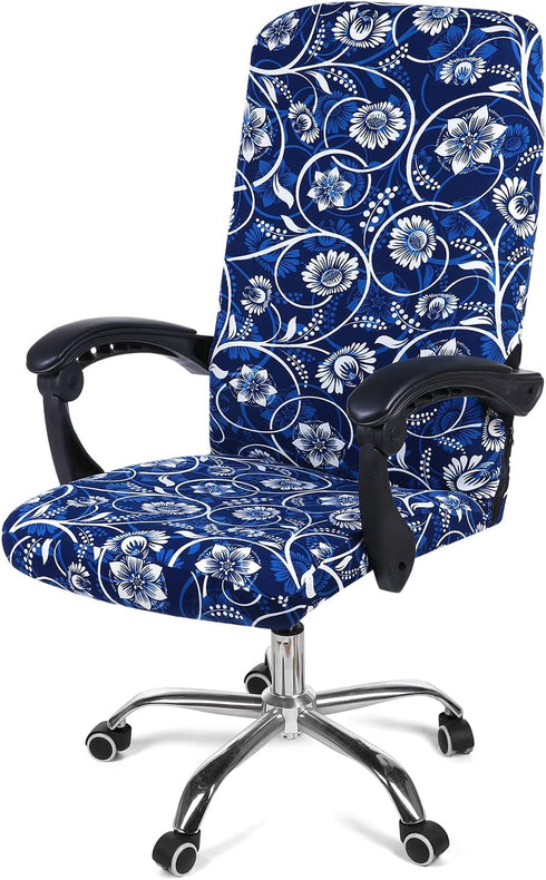 smiry Stretch Printed Computer Office Chair Covers, Soft Fit Universal Desk Chair Slipcovers