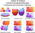 Set of 12 Plastic Bowls - Unbreakable 32oz/6 inch Cereal/Soup/Salad Bowls in 6 Assorted Colors | BPA Free, Dishwasher