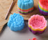 Reusable Silicone Baking Cups, 2 Inch Mini Size Multi Flower Shapes Muffin Liners, Pack of 36, Multicolor