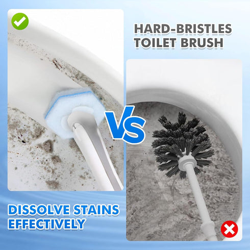 Wizia 40 Count Disposable Toilet Brush Refills - Compatible with Most Toilet Brushes, Easy Cleaning Toilet Bowl Sponge