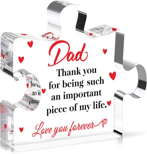 Jemo Fathers Day Dad Gifts from Daughter Son Wife-Acrylic Puzzle Plaque-Birthday Thanksgiving Christmas