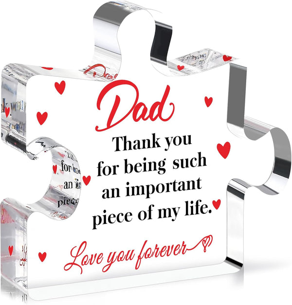 Jemo Fathers Day Dad Gifts from Daughter Son Wife-Acrylic Puzzle Plaque-Birthday Thanksgiving Christmas
