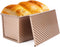 Beasea Carbon Steel Pullman Loaf Pan with Lid, Non-Stick Bakeware for Baking Bread, Gold Toast Box Mold