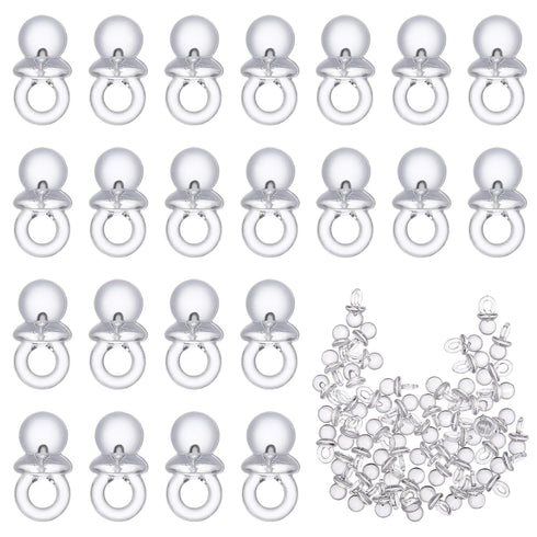 ULTNICE Newborn Pacifiers 50 Pack Acrylic Baby Shower Favors DIY Baby Accessories Mini