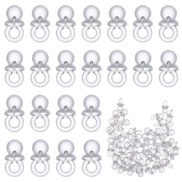 ULTNICE Newborn Pacifiers 50 Pack Acrylic Baby Shower Favors DIY Baby Accessories Mini