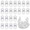 ULTNICE Newborn Pacifiers 50 Pack Acrylic Baby Shower Favors DIY Baby Accessories Mini