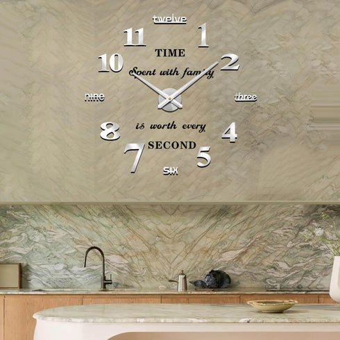 VANGOLD Large Wall Clocks, DIY Modern 3D Wall Clock with Mirror Numbers for Home Office Decor