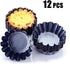 Cozynest 12PCS Mini Egg Tart Molds, Steel Baking Cups for Muffin Cake, 2.5 Inch Gray Pie Pans