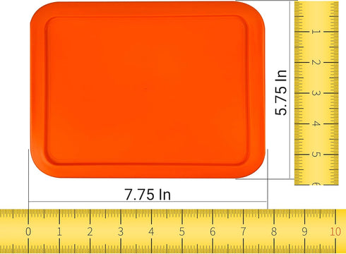 Replacement Lid for Pyrex Plastic Orange Cover 3 Cup (5.75" x 7.75") Bowl Rectangle 7210-PC (2-Pack) by MRX Solutions