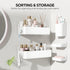 5 Pack Nieifi Adhesive Wall Shelf, Shower Shelves with Soap Holder, Shower Organizer for Bathroom Organization, White