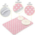 Pink White Polka Dot Dish Drying Mat for Kitchen Counter, 18 x 24 Inch Absorbent Microfiber Drainer Mat