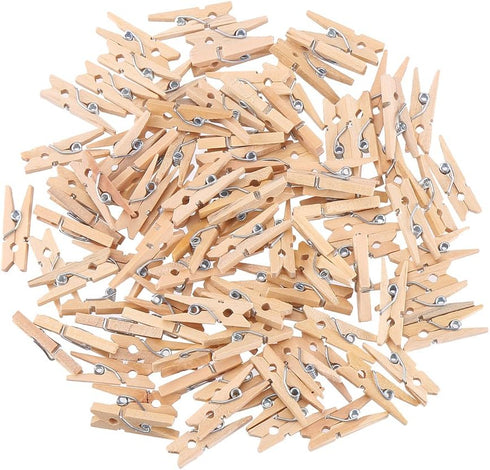 DECORA Sturdy 1 Inch Mini Wooden Craft Clothespins (100pcs)
