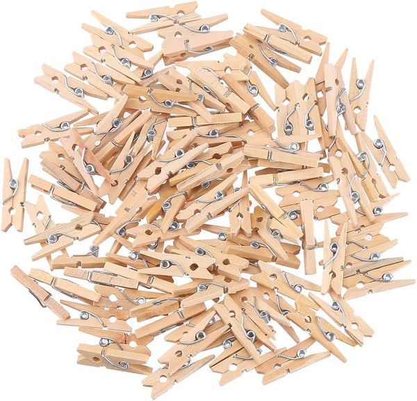 DECORA Sturdy 1 Inch Mini Wooden Craft Clothespins (100pcs)