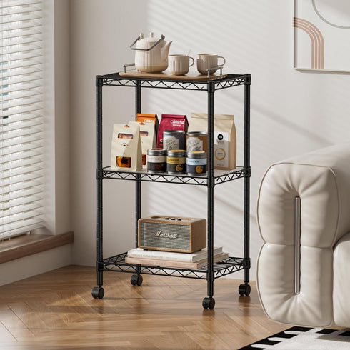 3 Pantry11.5D 17.3W 30H SINGAYE Small Shelves Storage Shelf Wire Shelving Unit Metal Shelf Adjustable Organizers