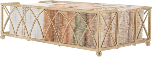Boston International Antique White Arch Design Guest Towel Napkin Holder Caddy, 9 x 5.25-Inches