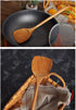 FJNATINH Wooden Spatula with Long Handle for Cooking - Kitchen Cookware