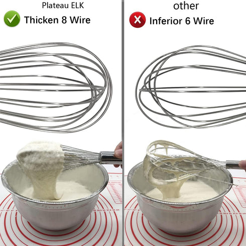 Whisks for Cooking, 3 Pack Stainless Steel Whisk Set for Blending, Beating, and Stirring, Enhanced Version Balloon Wire