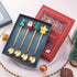 Christmas Spoon, Stainless Steel Christmas Tree Tea Spoon, Creative Tableware Gift, Holiday Party Supply (6pcs-B)