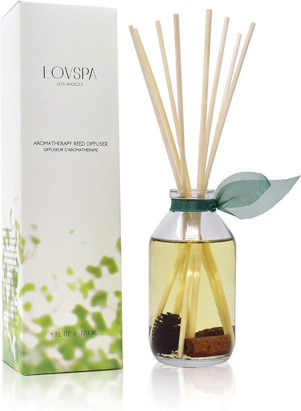 LOVSPA Cinnamon Pinecones Reed Diffuser Oil Gift Set, Festive Scented Air Freshener & Home Decor