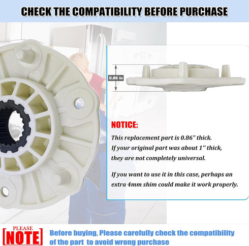 MBF618448 Washer Rotor Hub Assembly - Replacement Parts for LG Washing Machine, PBT-GF30, AHL72914401