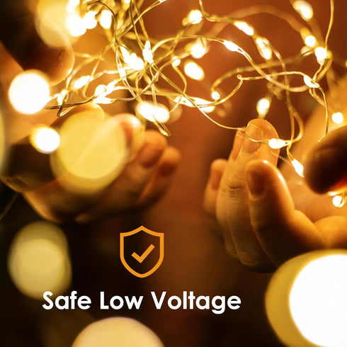 16FT 50LED kolpop Fairy Lights Battery Operated with Timer, Mini String Light Battery Powered, Warm White Tiny