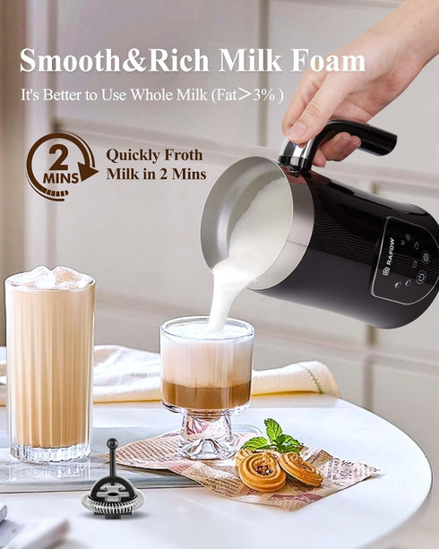 5-in-1 11.8oz Working-110V Milk Frother and Steamer - Upgraded Automatic Milk Steamer Hot & Cold Foam Maker and Milk