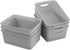 6-Pack Plastic Weave Storage Basket Sets, Light Gray