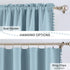 84 Inches 2 52" 84" Melodieux Blue Pom Pom Curtains Long for Bedroom, Living Room Darkening Blackout Boho Curtains