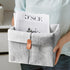 Felt Storage Basket, Large Capacity Folded Closet Storage Bin with Hanger for Clothing, Books, Shoes (Light Gray)